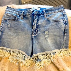 Beaded jean  shorts
